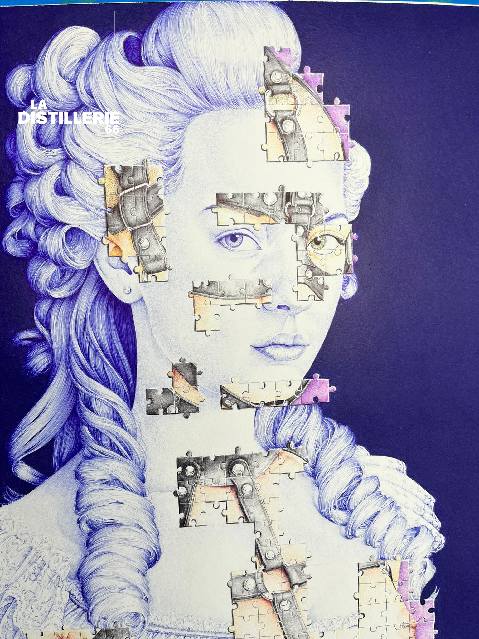 affirmée-Beus-oeuvre-stylo-bic-1.jpg Œuvre contemporaine – Peinture sculpture originale – La Distillerie 66